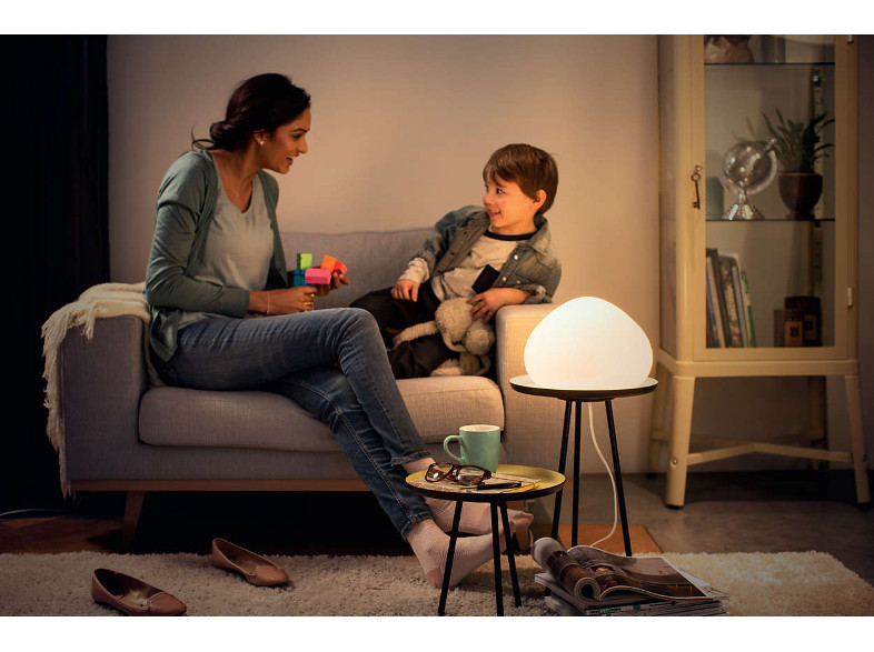 PHILIPS HUE Wellner Asztali lámpa, LED, fehér + fényerőszabályozó (44401/56/P7)