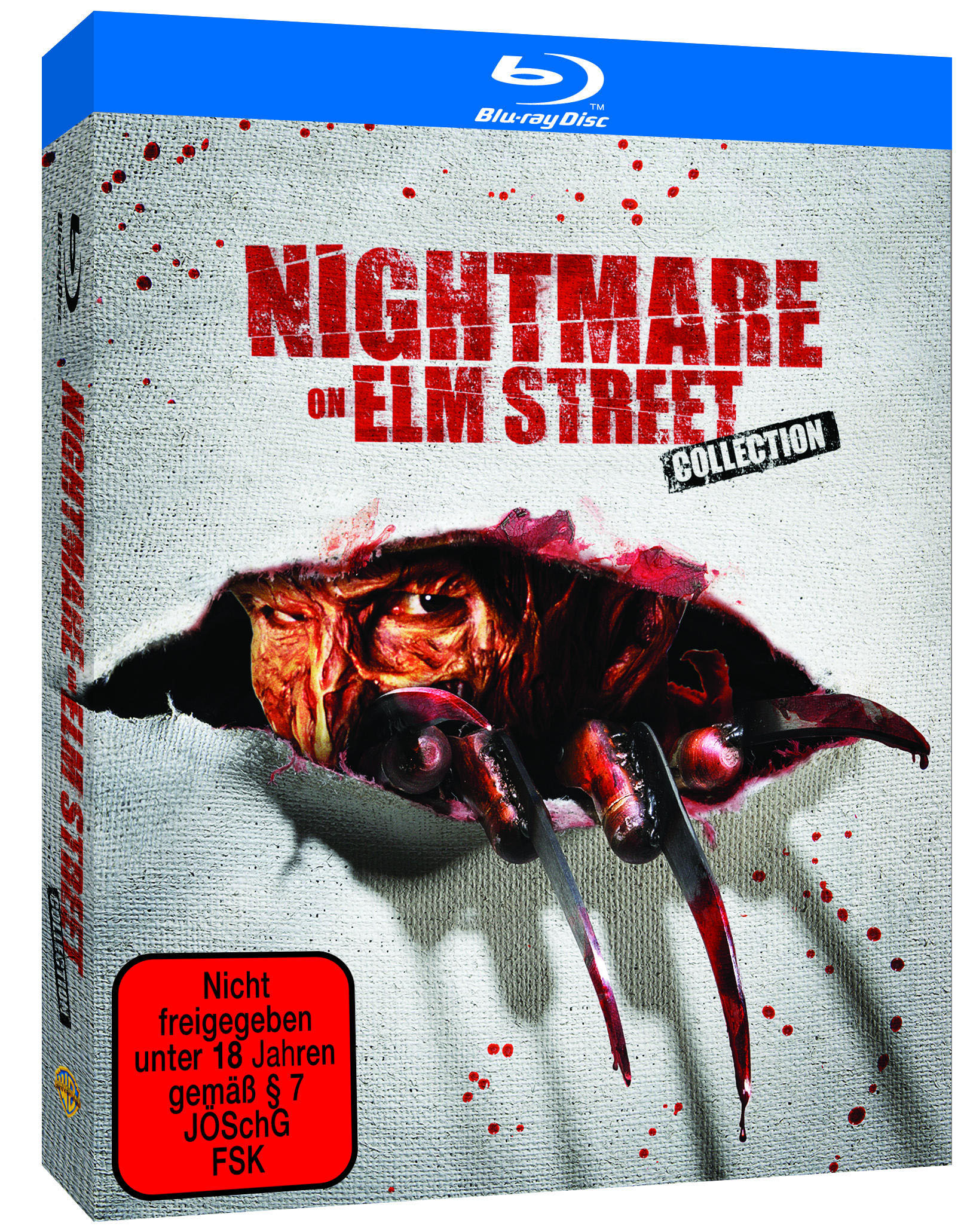 Eine Horrorfilm-Blu-ray-Hülle mit einem grafischen Bild einer Hand, die durch eine Wand bricht.