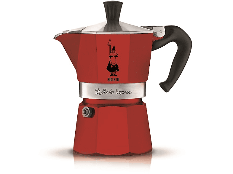 BIALETTI 0004943 Moka Express kotyogós kávéfőző, piros, 6 adag