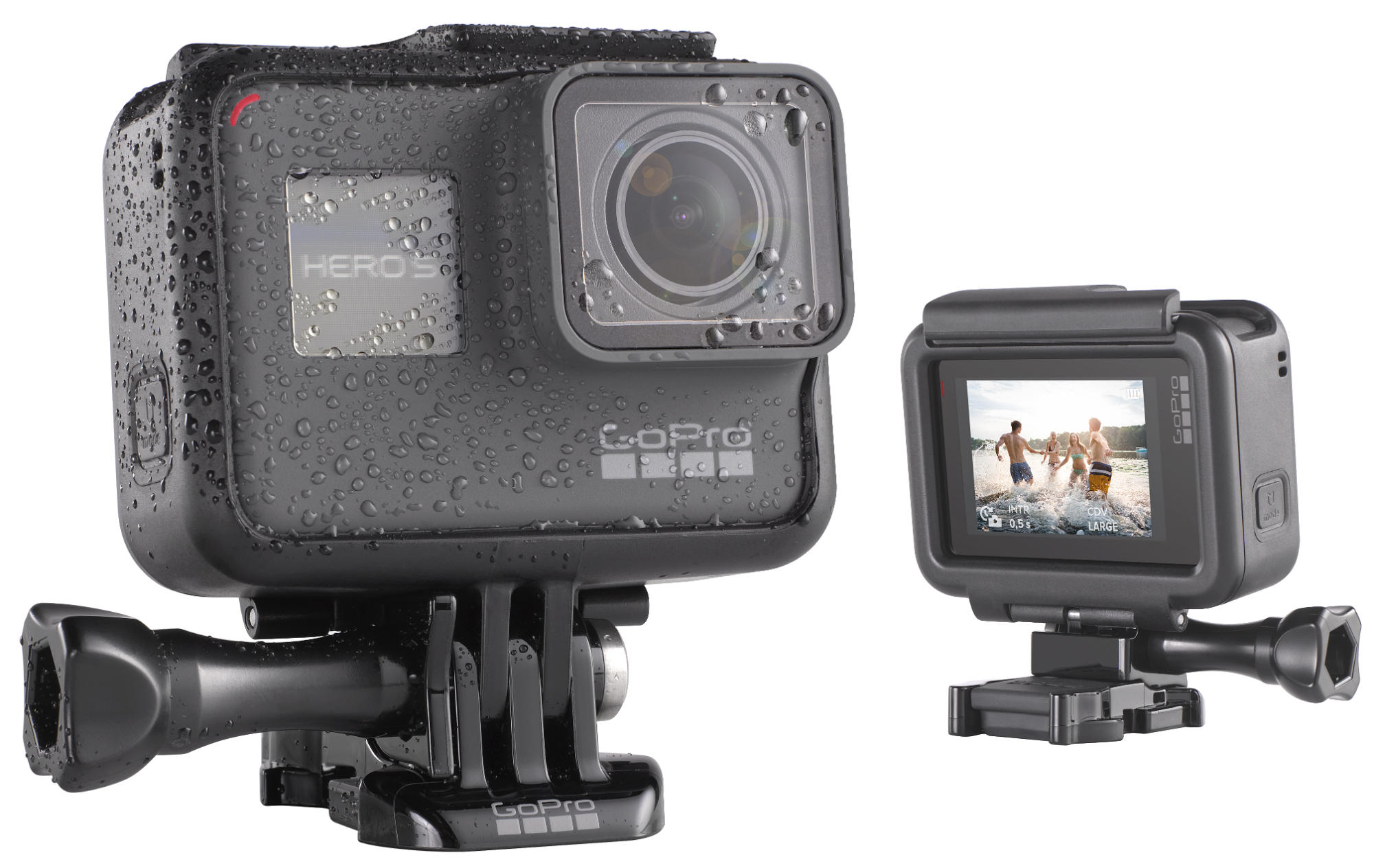 Cámara deportiva - GoPro HERO5, Vídeo 4K, 12 MP, Sumergible, RAW, Wi-Fi, Bluetooth, Negro
