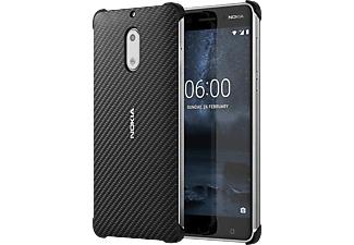 NOKIA Carbon Fibre Back Case voor Nokia 6 Zwart