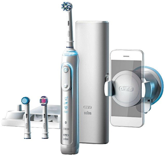 Cepillo Eléctrico - Oral B GENIUS PRO 8000, Cepillado 3D, Bluetooth, Blanco