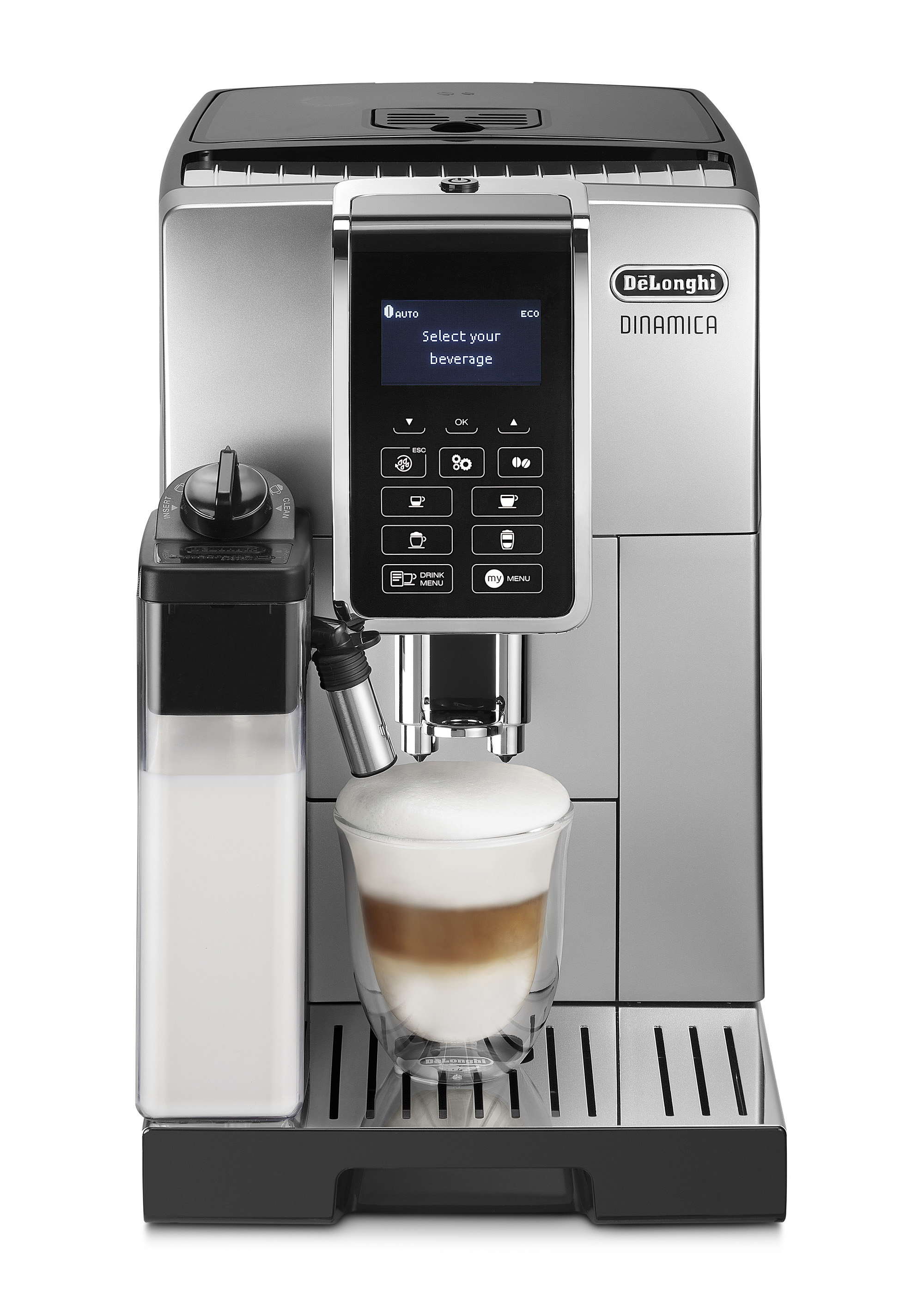 DELONGHI Dinamica ECAM352.55.SB  Kaffeevollautomat Silber/Schwarz