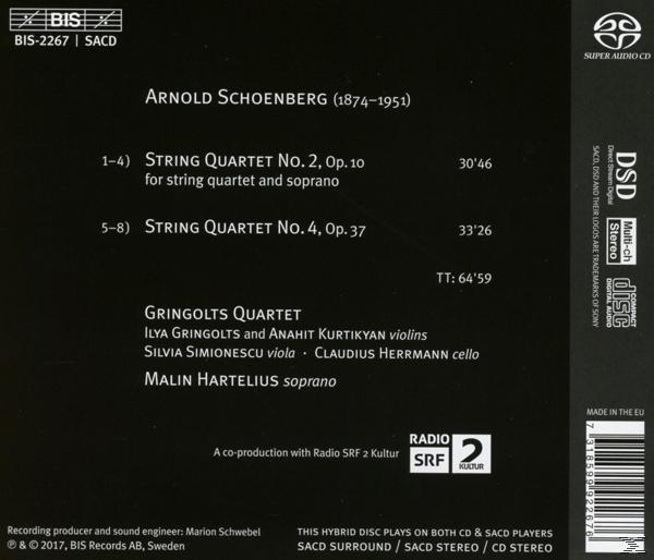 Gringolts Quartet, Malin Hartelius - Streichquartette 2 und 4  - (SACD Hybrid)