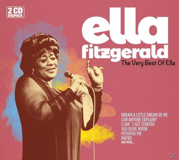 CD-Cover. Ella Fitzgerald mit Mikrofon. Titel: 'The Very Best Of Ella'.
