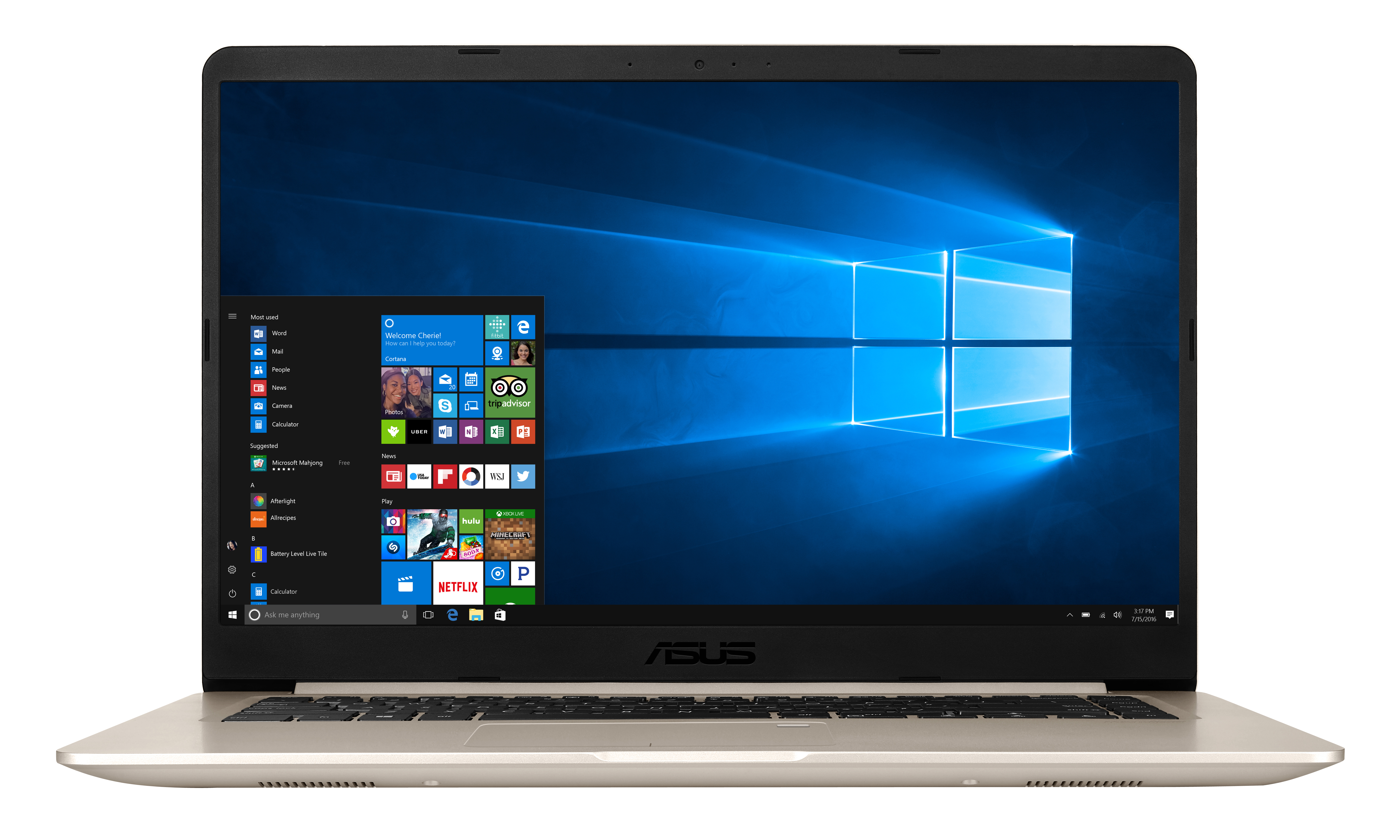 ASUS S510UQ-BQ182T - 15,6 Zoll - Intel® Core™ i7 i7-7500U - 8 GB - 256 GB - Windows 10 Home (64 Bit)