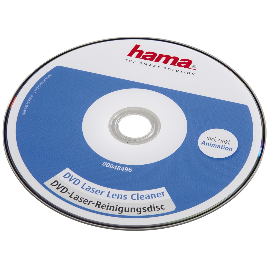 Disque DVD avec un design bleu et blanc.