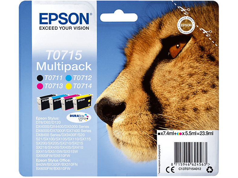 Epson T0715 4-kleuren Multipack Inktcartridges