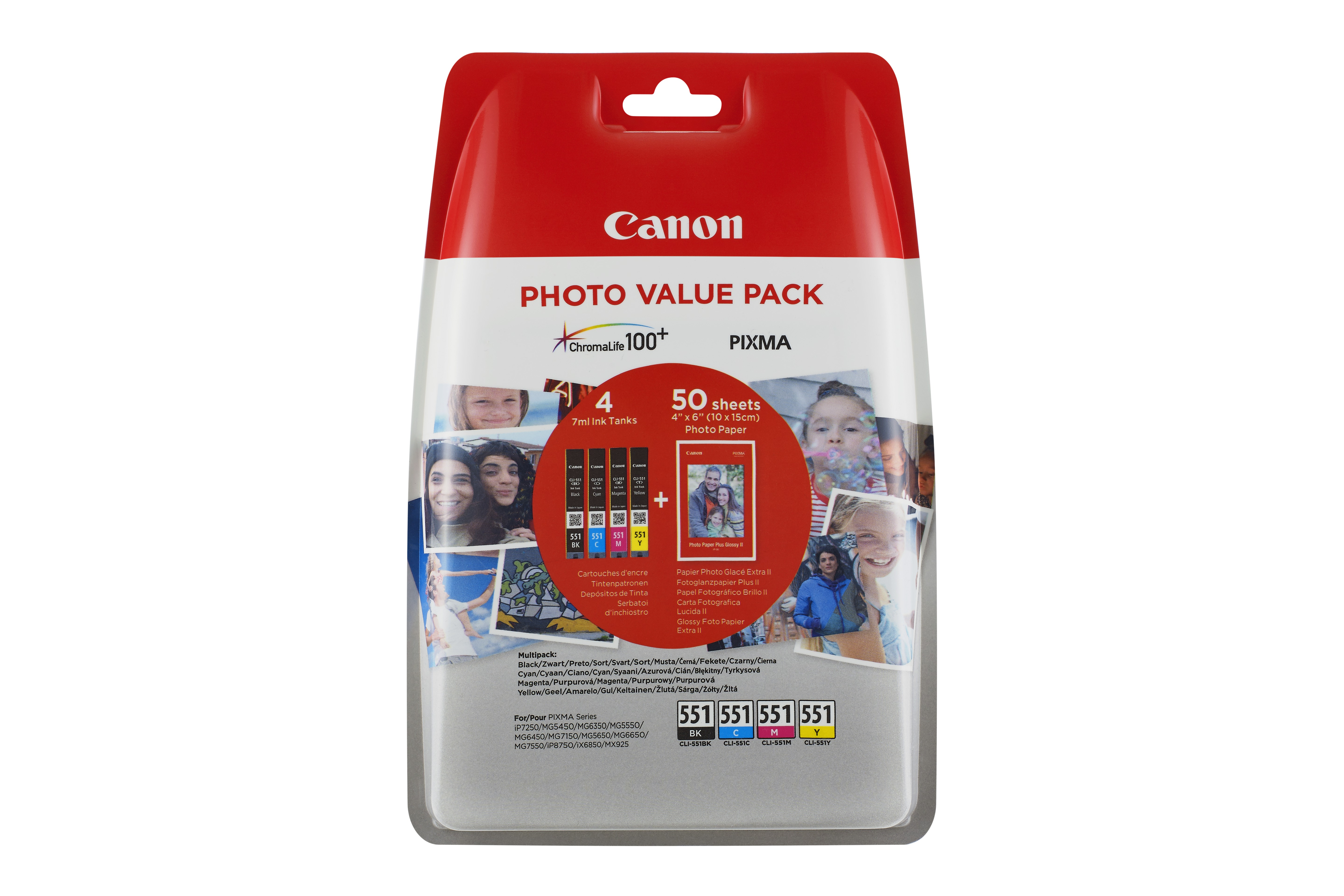CANON PGI-550XL/CLI-551 Tintenpatrone mehrfrabig (6509B014AA)