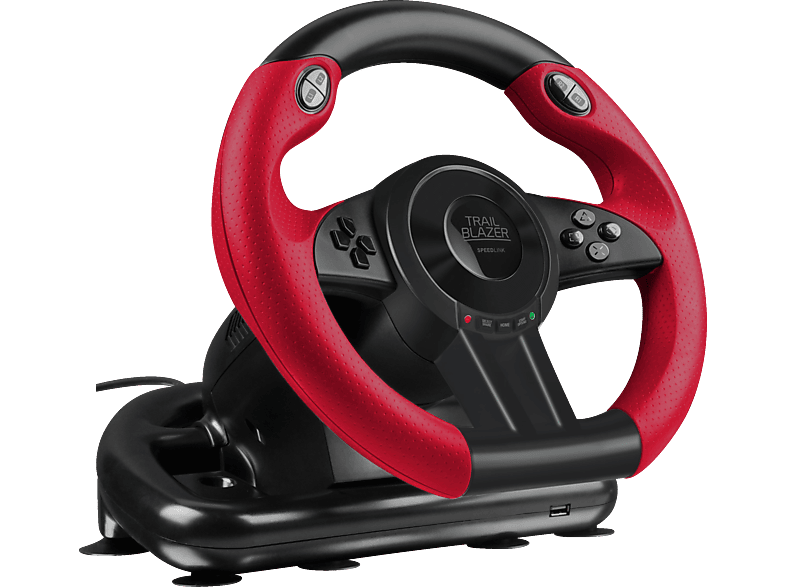 SPEEDLINK TRAILBLAZER Racing Wheel for PS4/Xbox Series S/X/One/PS3/Switch /PC/Nintendo Switch OLED, Gaming Lenkrad, Schwarz/Rot PlayStation 4 Kabel &  Zubehör