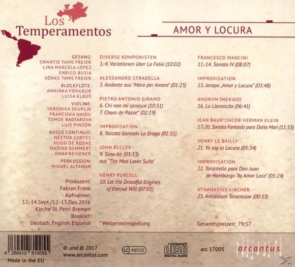 Los Temperamentos - Amor y Locura  - (CD)