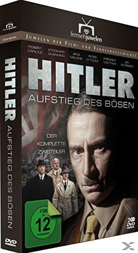 DVD-Cover eines Films über Hitlers Aufstieg zur Macht, mit dem Gesicht eines Mannes.