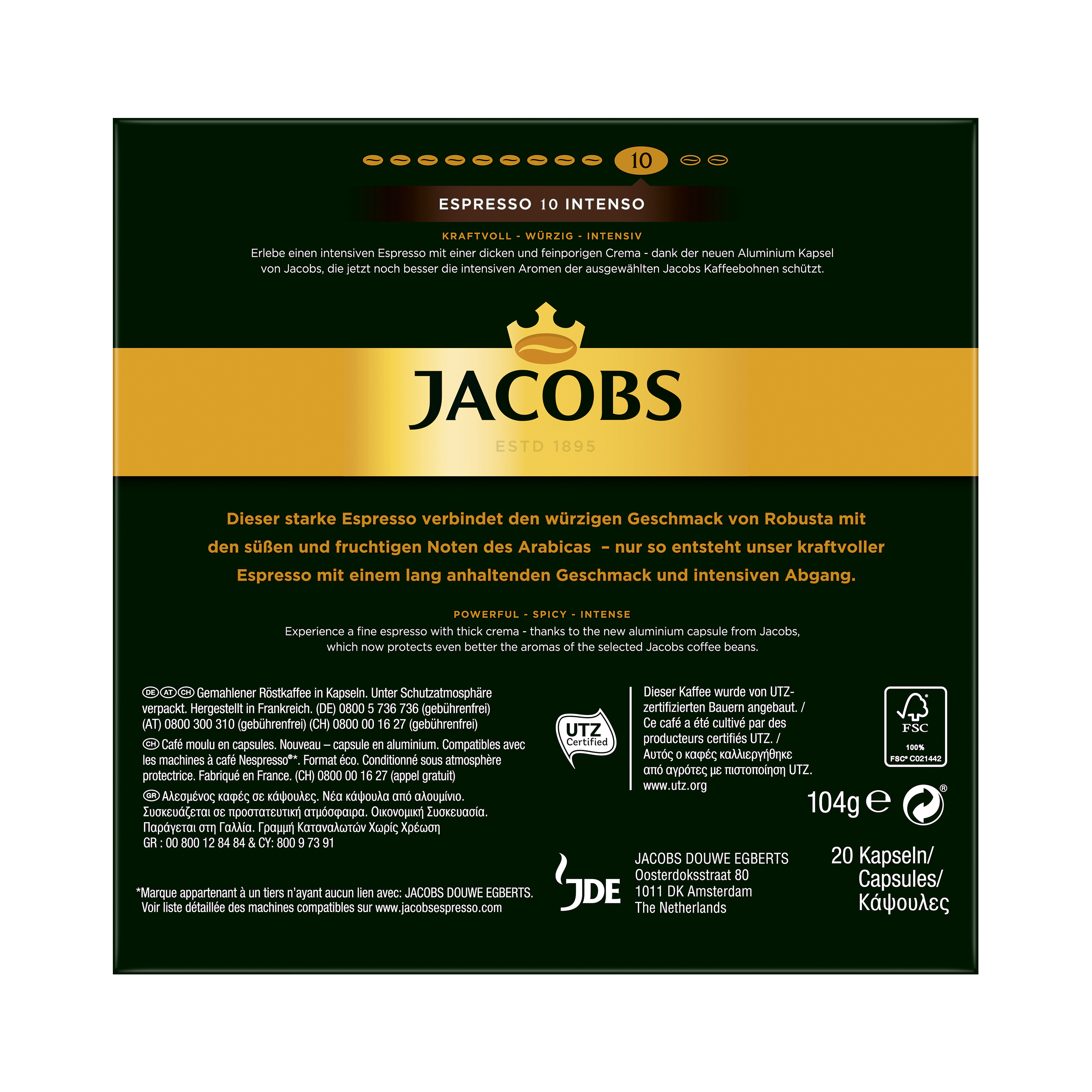 JACOBS 4057019 Espresso Intenso Kaffeekapseln (Nespresso)