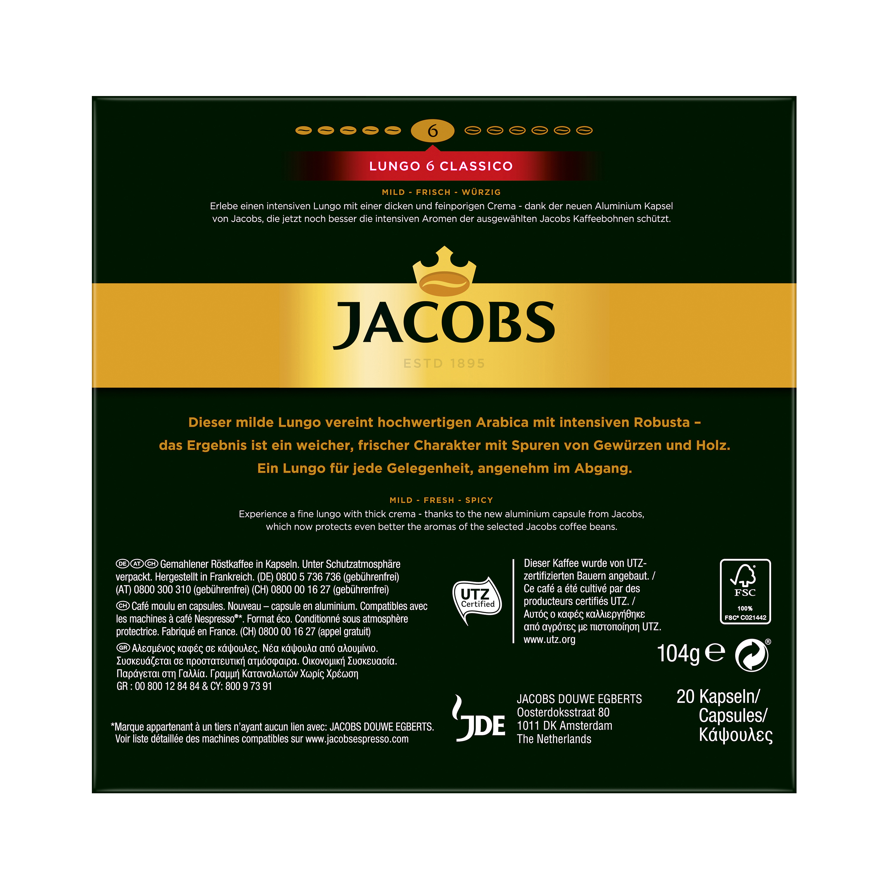 JACOBS 4057023 Lungo Classico Kaffeekapseln (Nespresso)