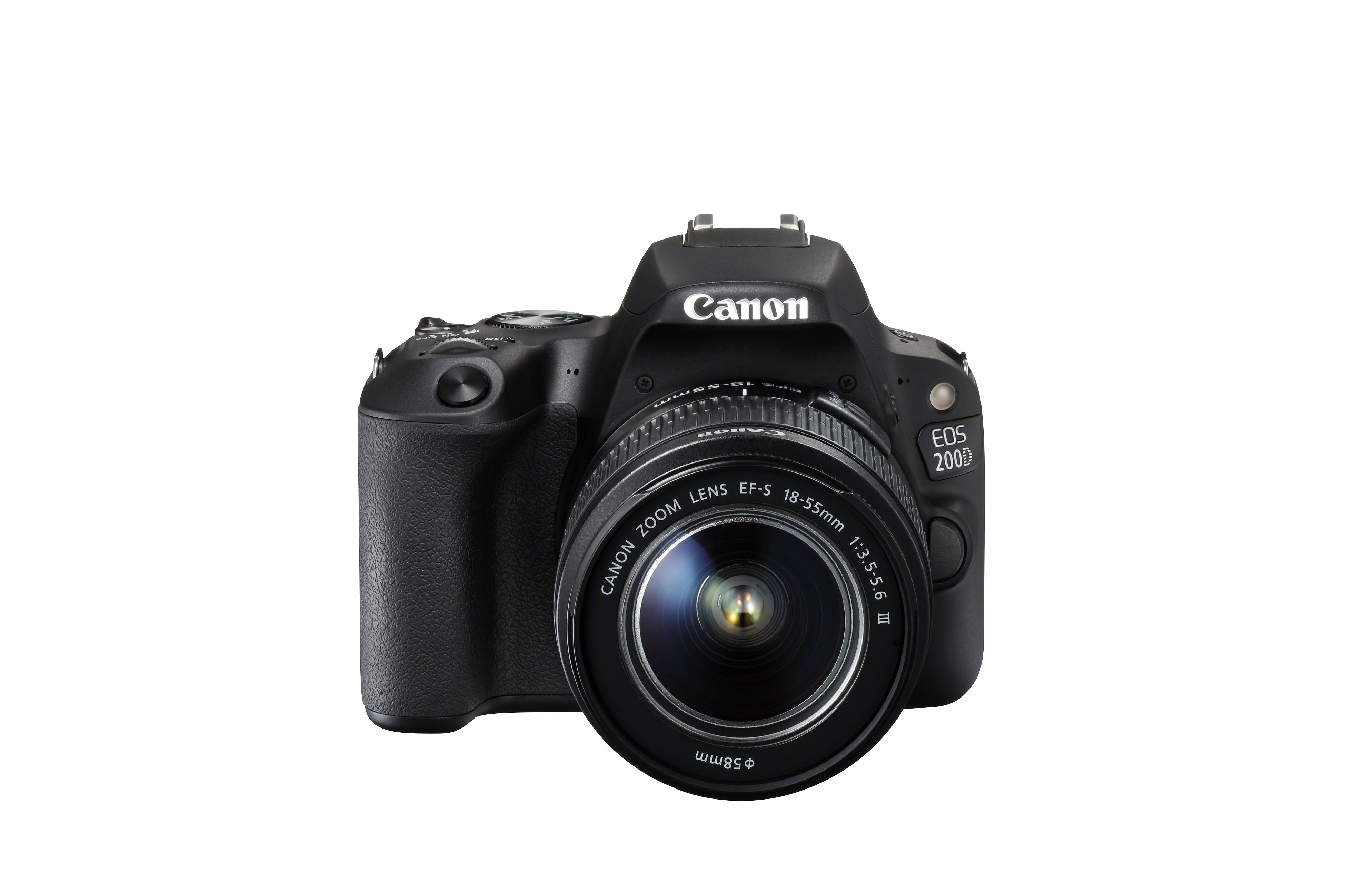 CANON EOS 200D Kit Spiegelreflexkamera, 24,2 Megapixel, 18-55 mm, 75-300 mm Objektiv (EF-S, EF), Touchscreen Display, WLAN, Schwarz
