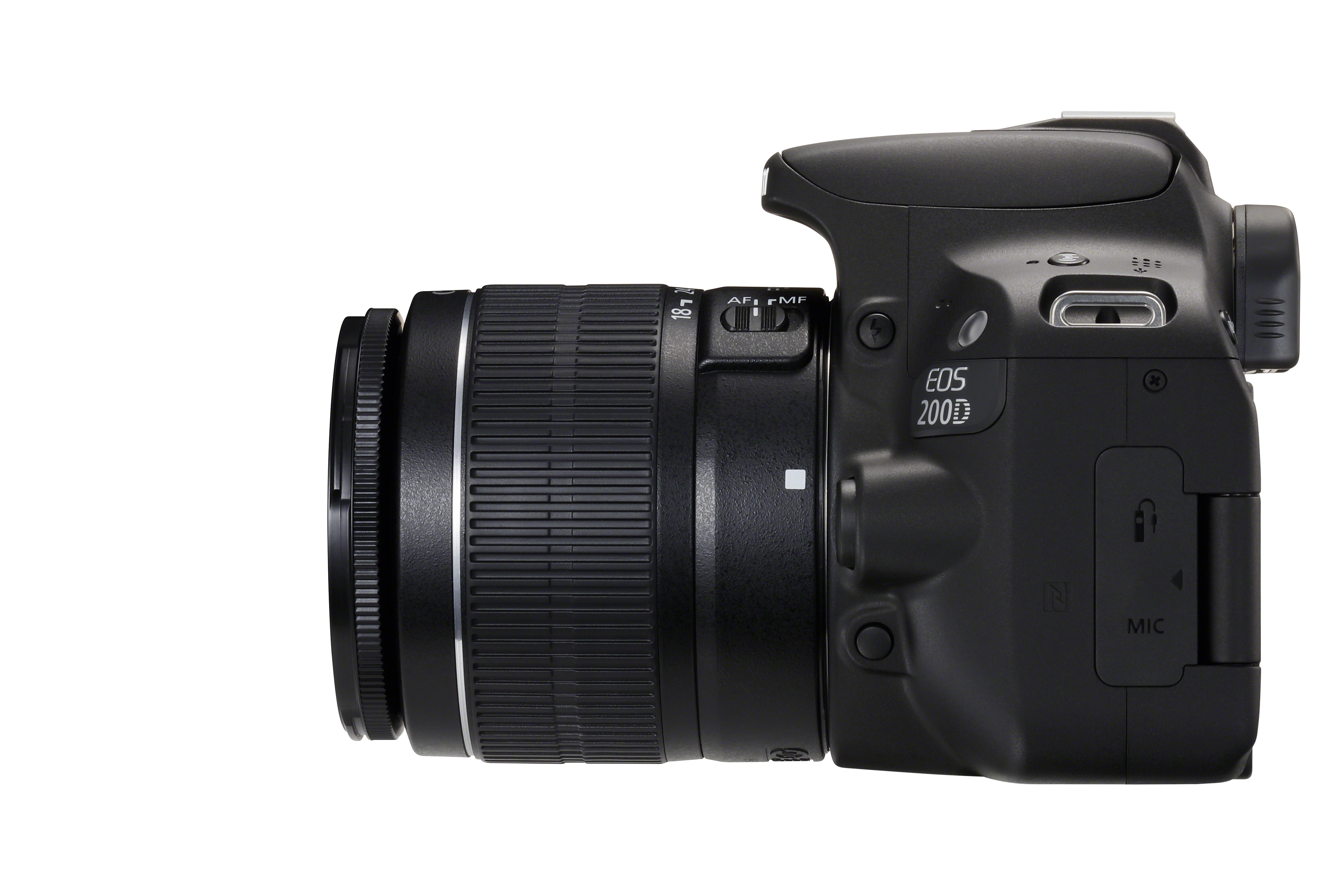 CANON EOS 200D Kit Spiegelreflexkamera, 24,2 Megapixel, 18-55 mm, 75-300 mm Objektiv (EF-S, EF), Touchscreen Display, WLAN, Schwarz