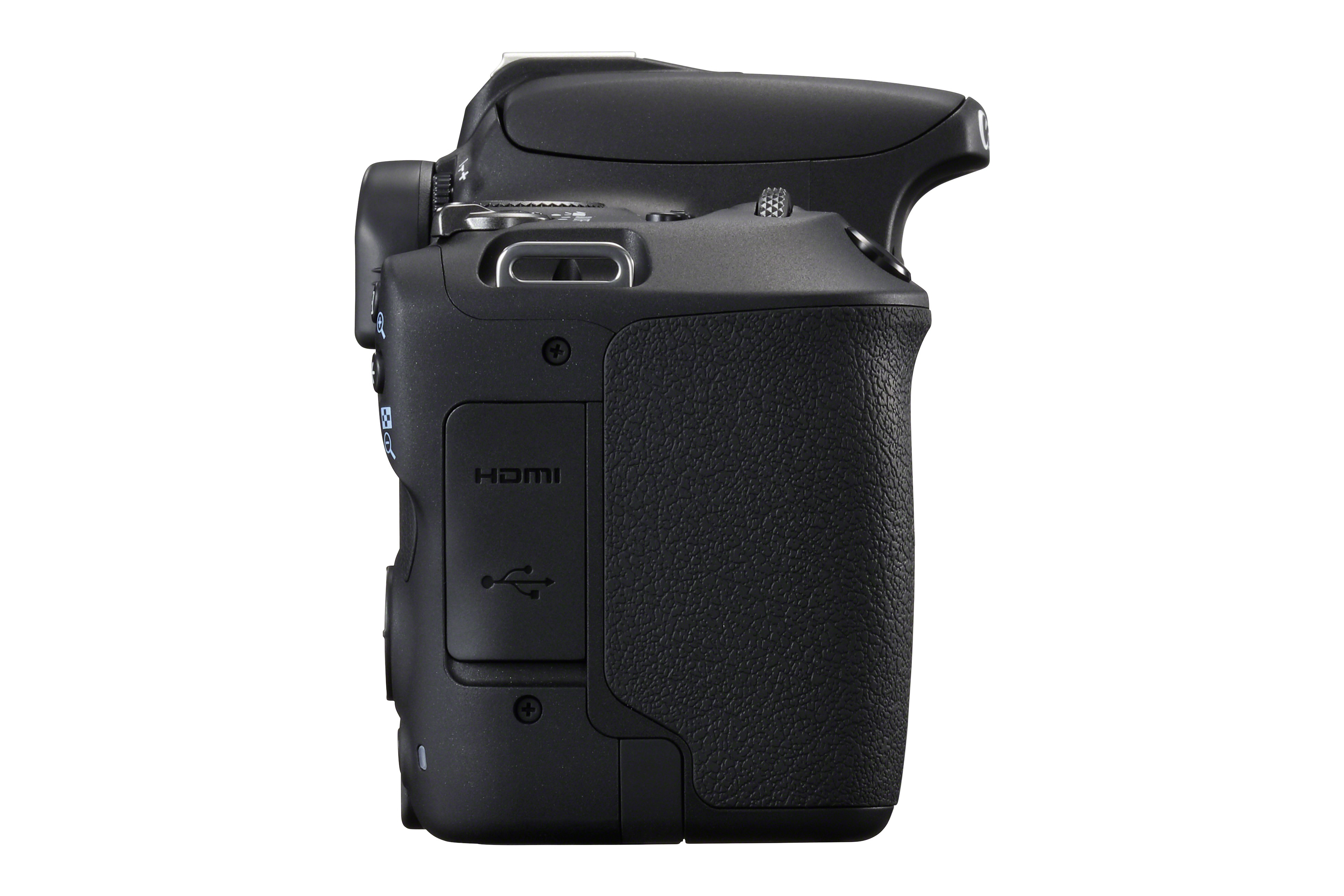 CANON EOS 200D Kit Spiegelreflexkamera, 24,2 Megapixel, 18-55 mm, 75-300 mm Objektiv (EF-S, EF), Touchscreen Display, WLAN, Schwarz
