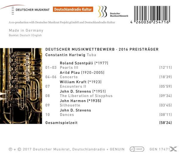 CD-Cover mit Text und einer Tuba-Grafik auf weißem Hintergrund.