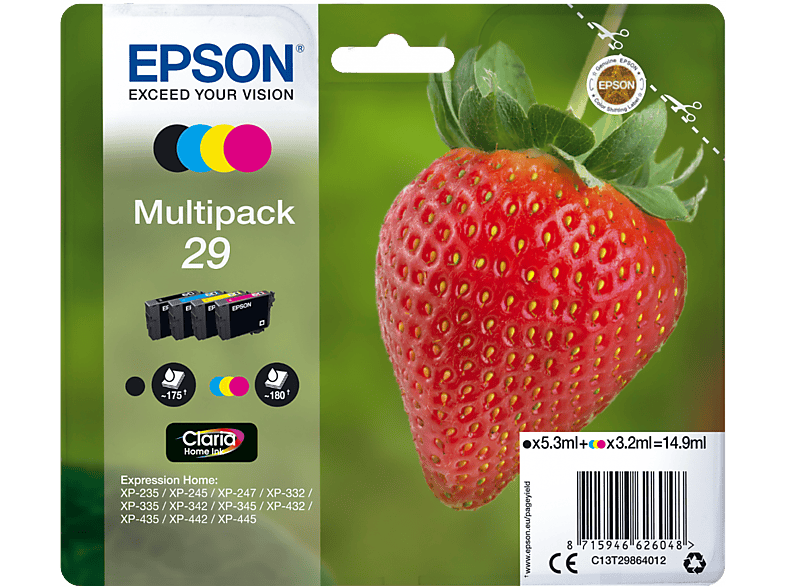 Epson 29 Zwart - Cyaan Magenta Geel (c13t29864022)