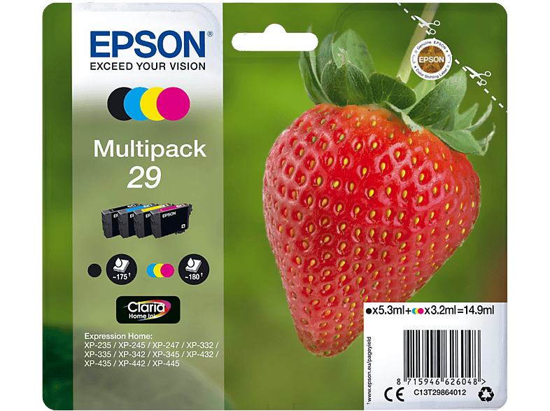 EPSON 29 Zwart - Cyaan - Magenta - Geel (C13T29864022)