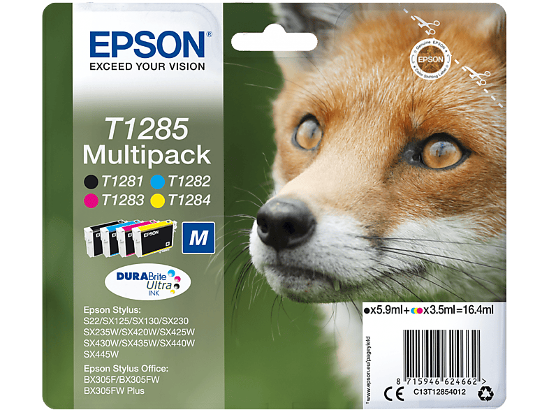 Epson T1285 Zwart - Cyaan Magenta Geel (c13t12854022)