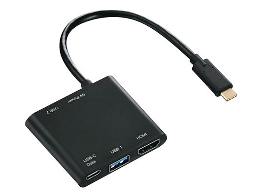 HAMA 4in1-USB-C-Multiport-Adaptateur - Adaptateur du câble (Noir)