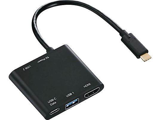 HAMA 4in1-USB-C-Multiport-Adapter - Kabeladapter (Schwarz)