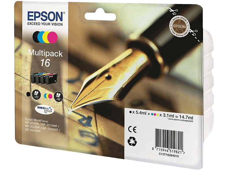 Epson 16 Durabrite Ultra Ink Zwart - Cyaan Magenta Geel (c13t16264022)