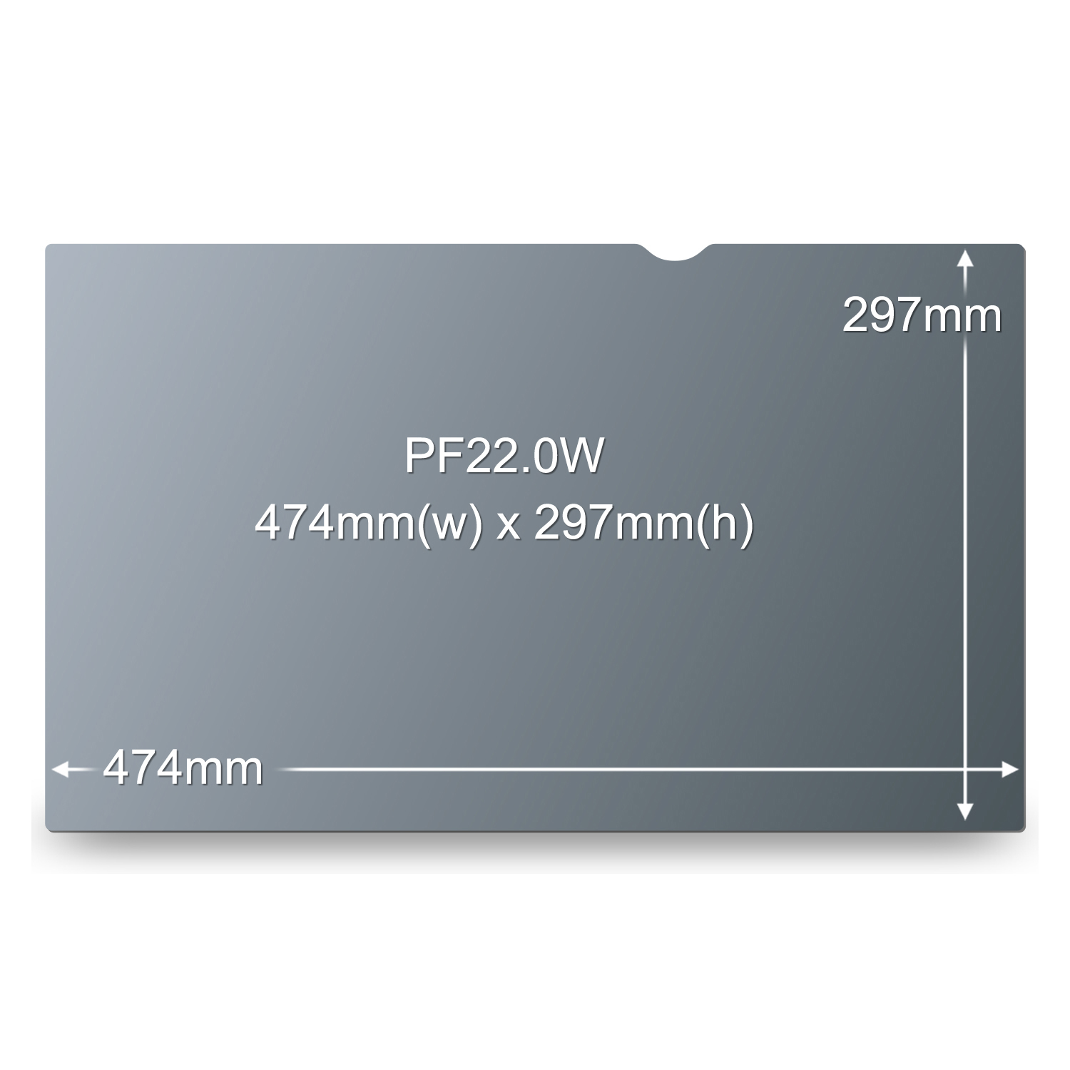 3M PF22.0W Blickschutzfilter Standard für Desktops 55,9 cm Weit (entspricht 22,0" Weit) 16:10, Schwarz