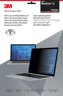 3M PFNAP001 Thin Blickschutzfilter Standard für Apple® MacBook 12 Zoll, Apple, MacBook 12 Zoll, Schwarz