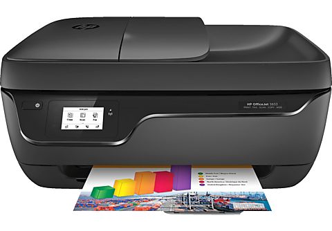 Impresora multifunción - HP OfficeJet 3833, Color, 8.5/6 ppm, 1200x1200, Impresión móvil, WiFi, USB, 512 MB