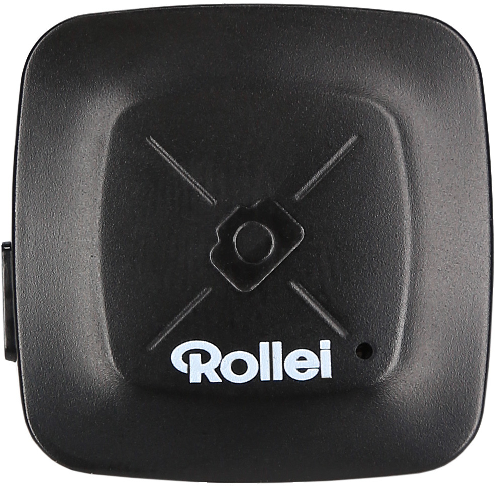 A black Rollei case, square shape, logo at the bottom.