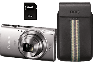 CANON IXUS 285 HS fényképezőgép, ezüst + DCC-1350 tok + 8GB SD kártya