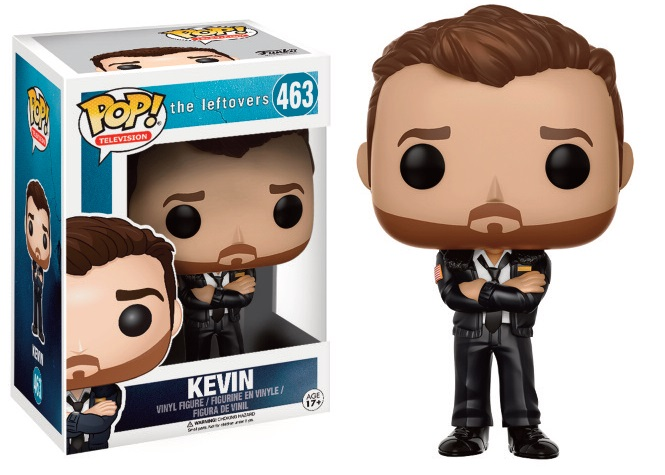 Funko Pop! figure of Kevin from The Leftovers in black attire, arms crossed.