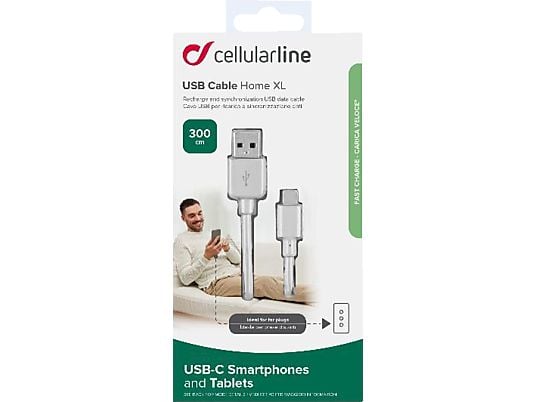 CELLULAR LINE Câble de charge - Câble de données et de charge (Blanc)