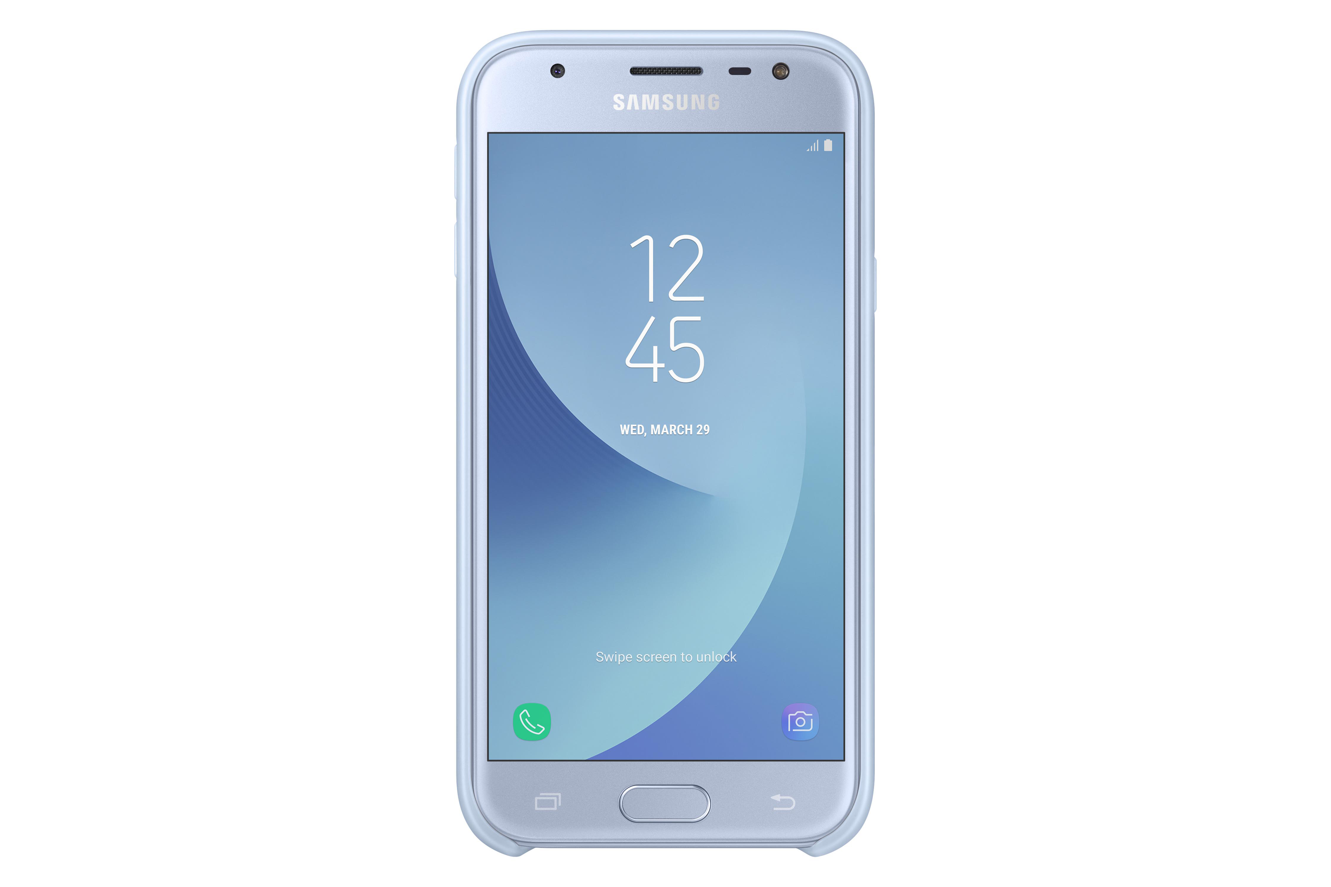 SAMSUNG Dual Layer Cover EF-PJ330, Backcover, Samsung, Galaxy J3 (2017), Blau