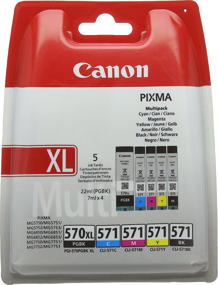 CANON 570XL Noir / 571 Noir - Cyan - Magenta - Jaune (0318C004)