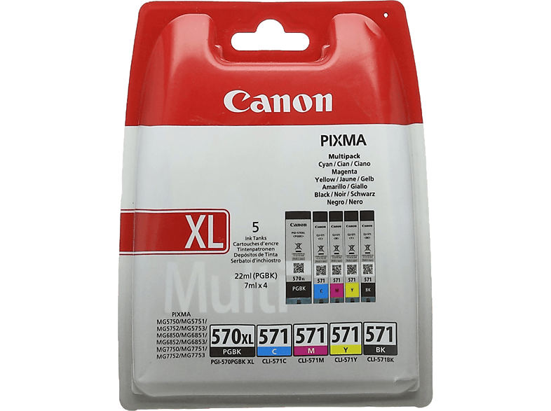 CANON 570XL Zwart / 571 Zwart - Cyaan - Magenta - Geel (0318C004)