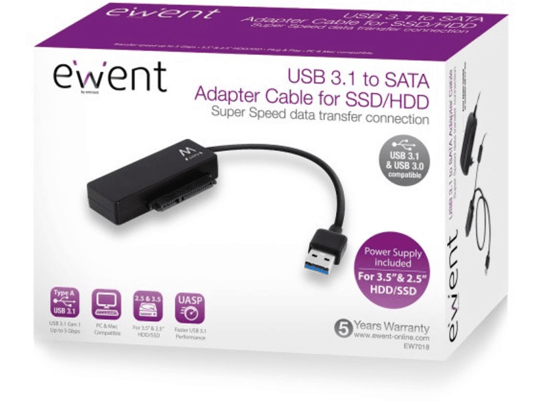 Eminent Usb 3 1 2 5 3 5 Sata Adapter Ew7018