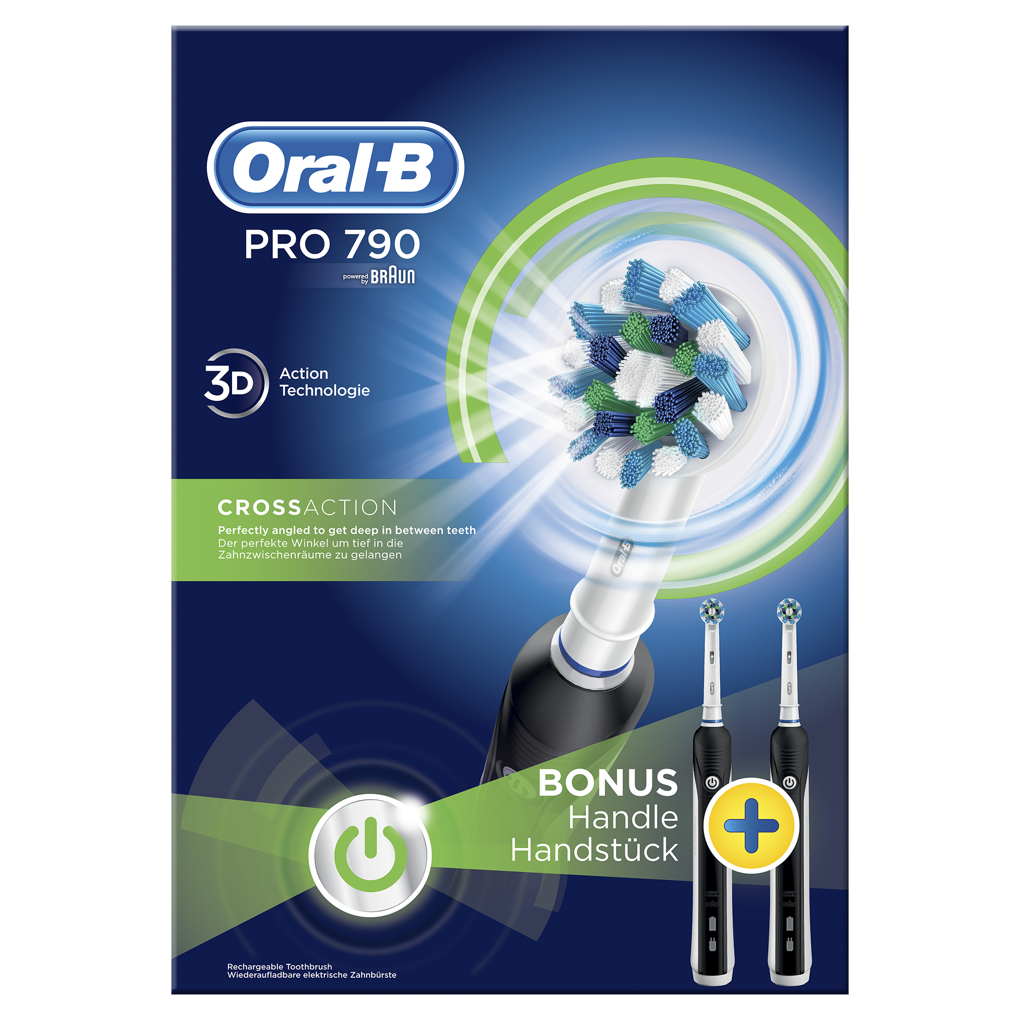 ORAL B Brosse à dents électrique PRO 790 (PRO 790 CA BLACK + BONUS HANDLE)