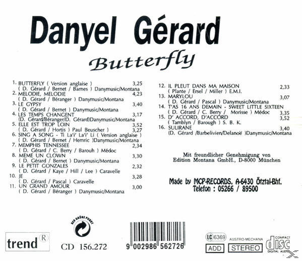 Danyel Gérard - Butterfly  - (CD)