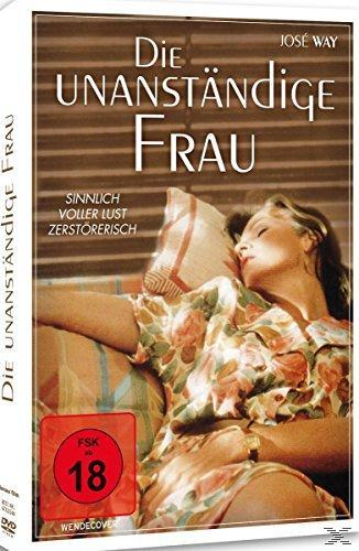 DVD-Cover mit einer Frau, die auf einer Couch schläft. Text sagt 'Die Unanständige Frau'.