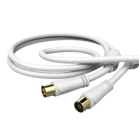 Antennenkabel Koax-Stecker - Koax-Kupplung, 3 m, weiß (00179240)