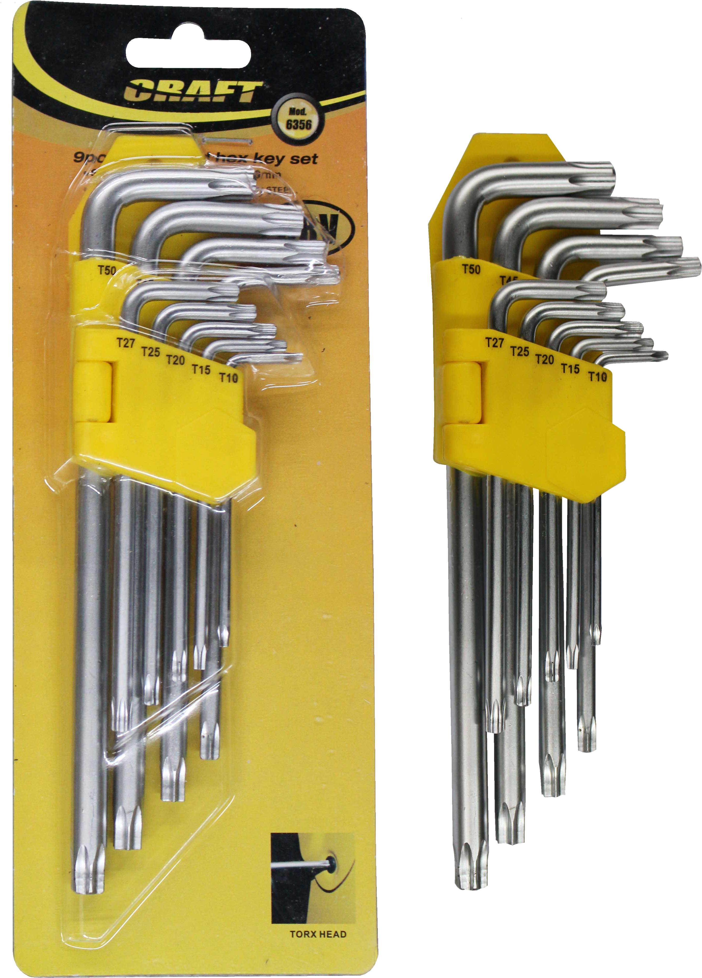 CRAFT 6356 Torx kulcs készlet, 9 db-os, CRV