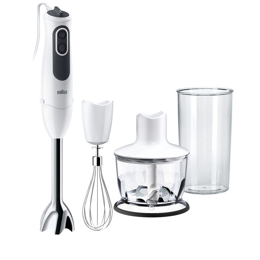BRAUN MQ 3135 MultiQuick 3 Stabmixer (Weiß/Grau, 750 Watt, 0.6 Liter, 0.5 l)