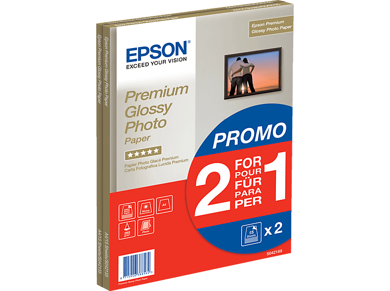 EPSON C13S042169 glänzendes Premium Fotopapier 210 x 297 mm A4 2 x 15 Blatt