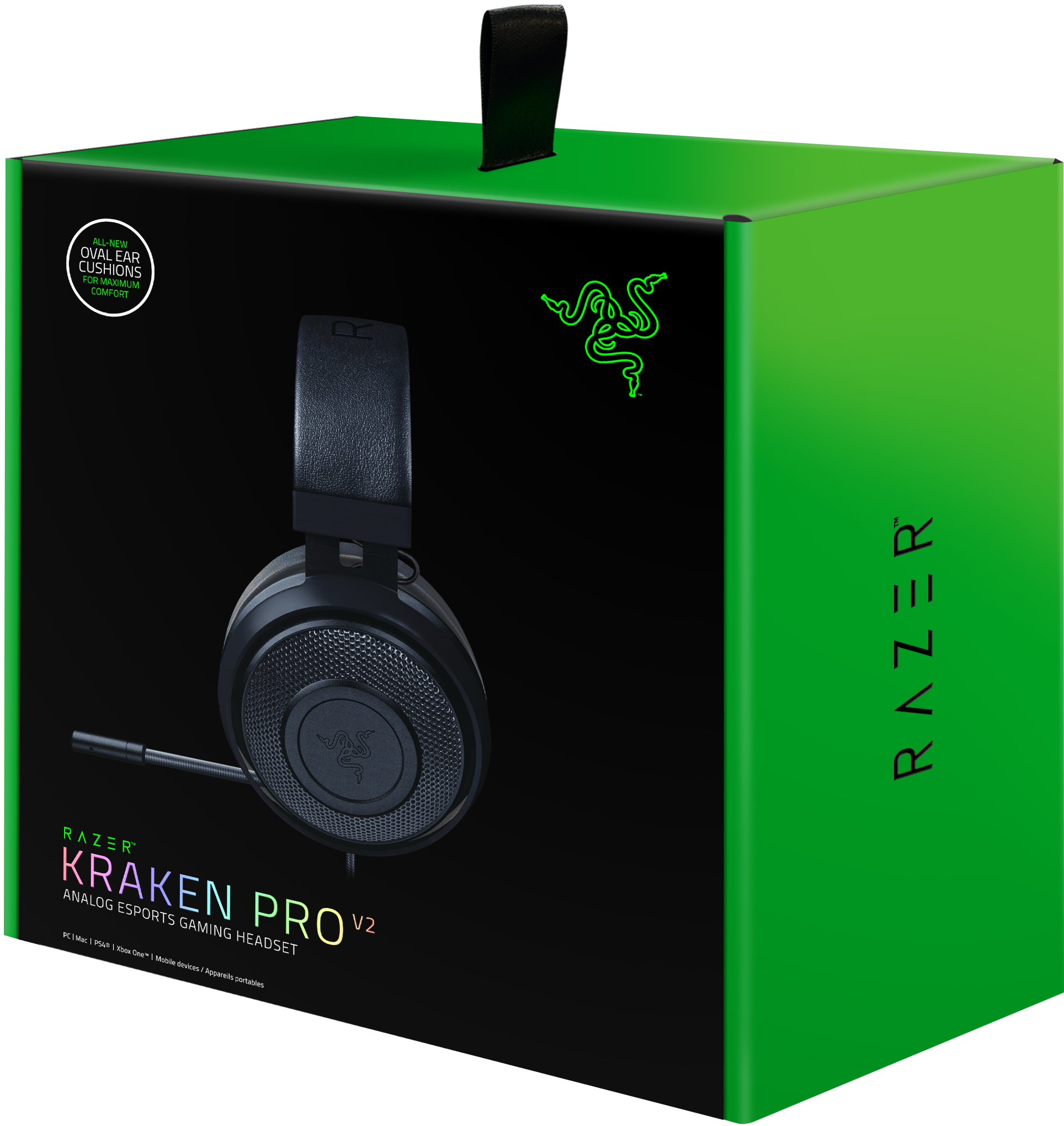 RAZER Kraken Pro V2 Oval Schwarz, Over-ear Gaming Headset Schwarz