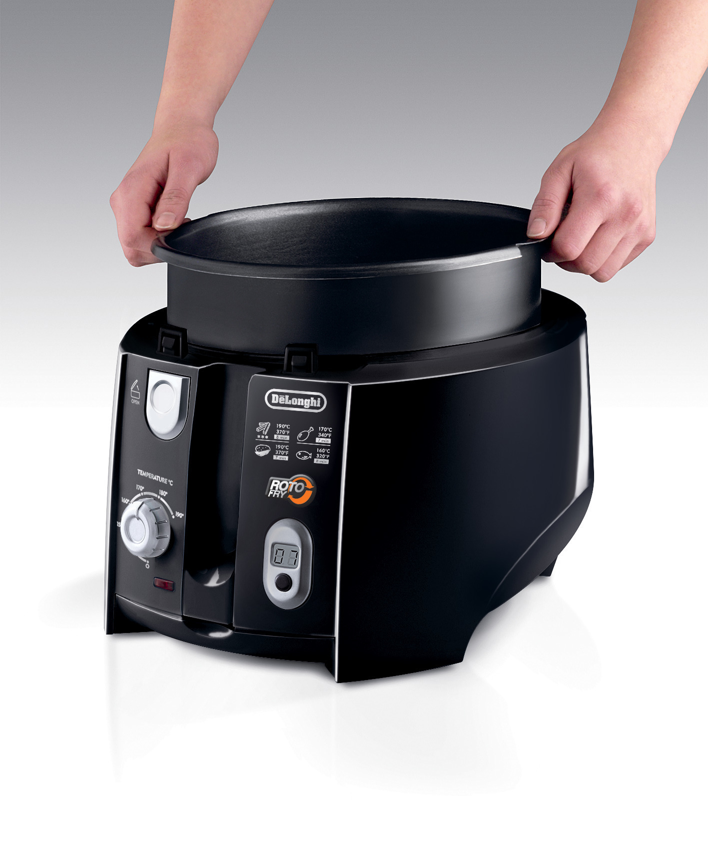 DELONGHI RotoFry F28533.BK Fritteuse 1800 Watt Schwarz