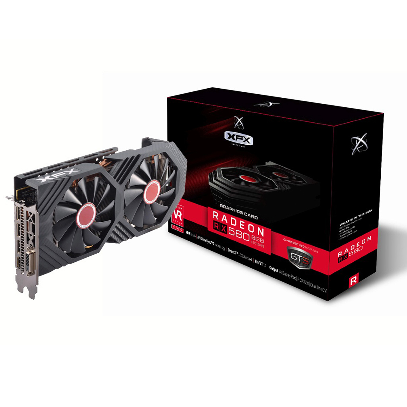 XFX Radeon RX 580 GTS Black Edition 8GB (RX-580P8DBD6) (AMD, Grafikkarte)