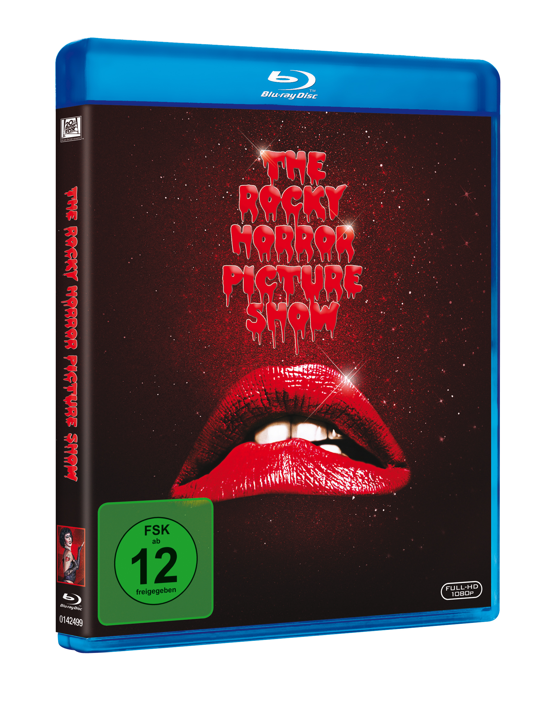 Blu-ray-Disc-Hülle für The Rocky Horror Picture Show, mit roten Lippen und Titeltext.